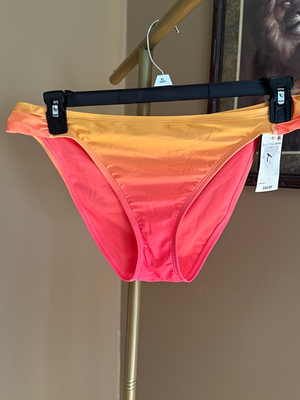 Bar III Ombre Coral to Orange Bikini Bottom